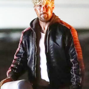 ryan gosling the fall guy black leather jacket