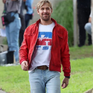 Ryan Gosling The Fall Guy Red Leather Jacket